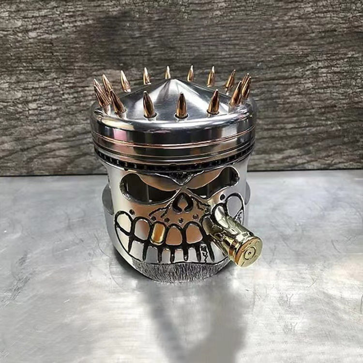 Handmade Piston Skull Face Sculpture