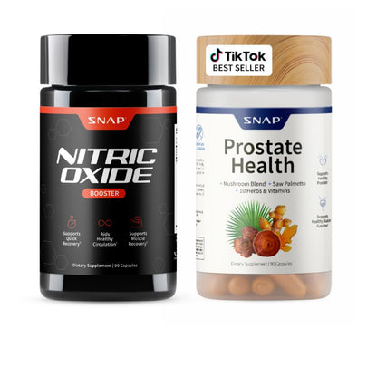 Ultimate Men's Health Bundle - Snap Supplements - Nitric Oxide Booster 60ct + Prostate Health Bundle - Natural Supplement Capsules - Support Blood Circulation & Prostate Health - Lefreniy