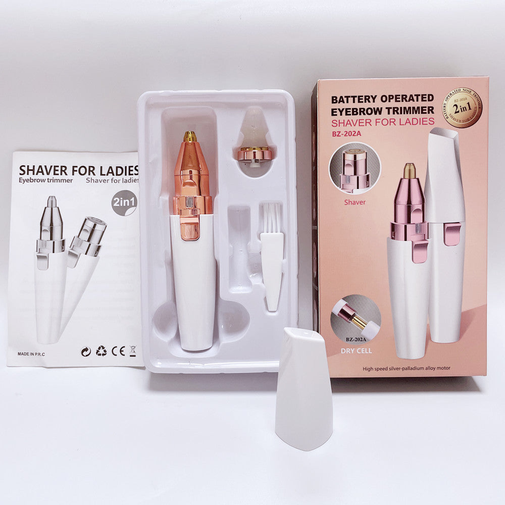 Eyebrow Facial Trimmer: 2 in1 Rechargeable Facial Hair Removal and Eyebrow Electric Shaver - Face Lips Body Painless Facial Razor Daily Comfort - Lefreniy