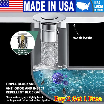 🏆Last Day Promotion 24% OFF🏆Pop Up Sink Drain Strainer----🛀Removes odors and prevents blockages