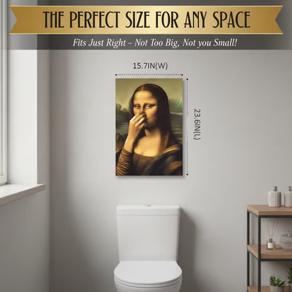 Renaissance Lady Holding Nose Bathroom Canvas Art