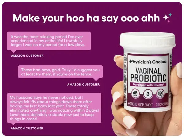 Physician's Choice Vaginal Probiotic - Odor Control, pH Balance & Daily Feminine Health Support with Cranberry and Prebiotics for Women