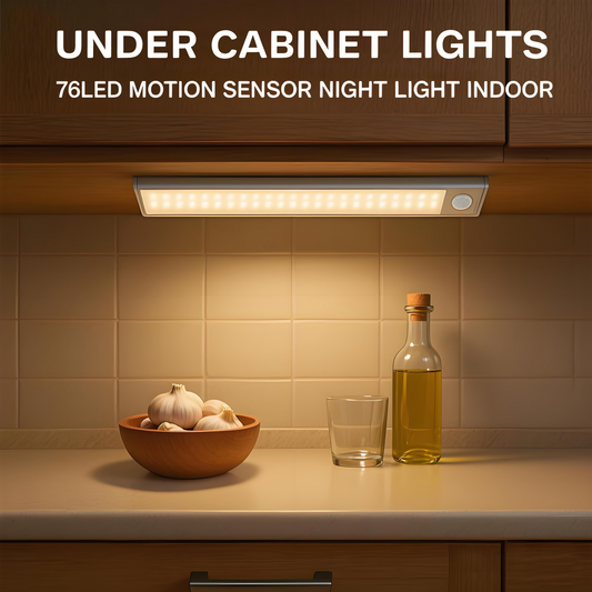 TAILEDEN Under Cabinet Lightsm,76LED Motion Sensor Night Light Indoor