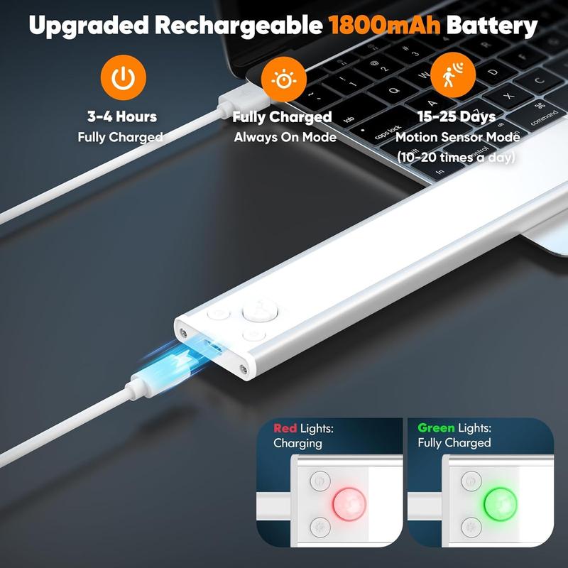 TAILEDEN Under Cabinet Lightsm,76LED Motion Sensor Night Light Indoor