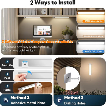 TAILEDEN Under Cabinet Lightsm,76LED Motion Sensor Night Light Indoor