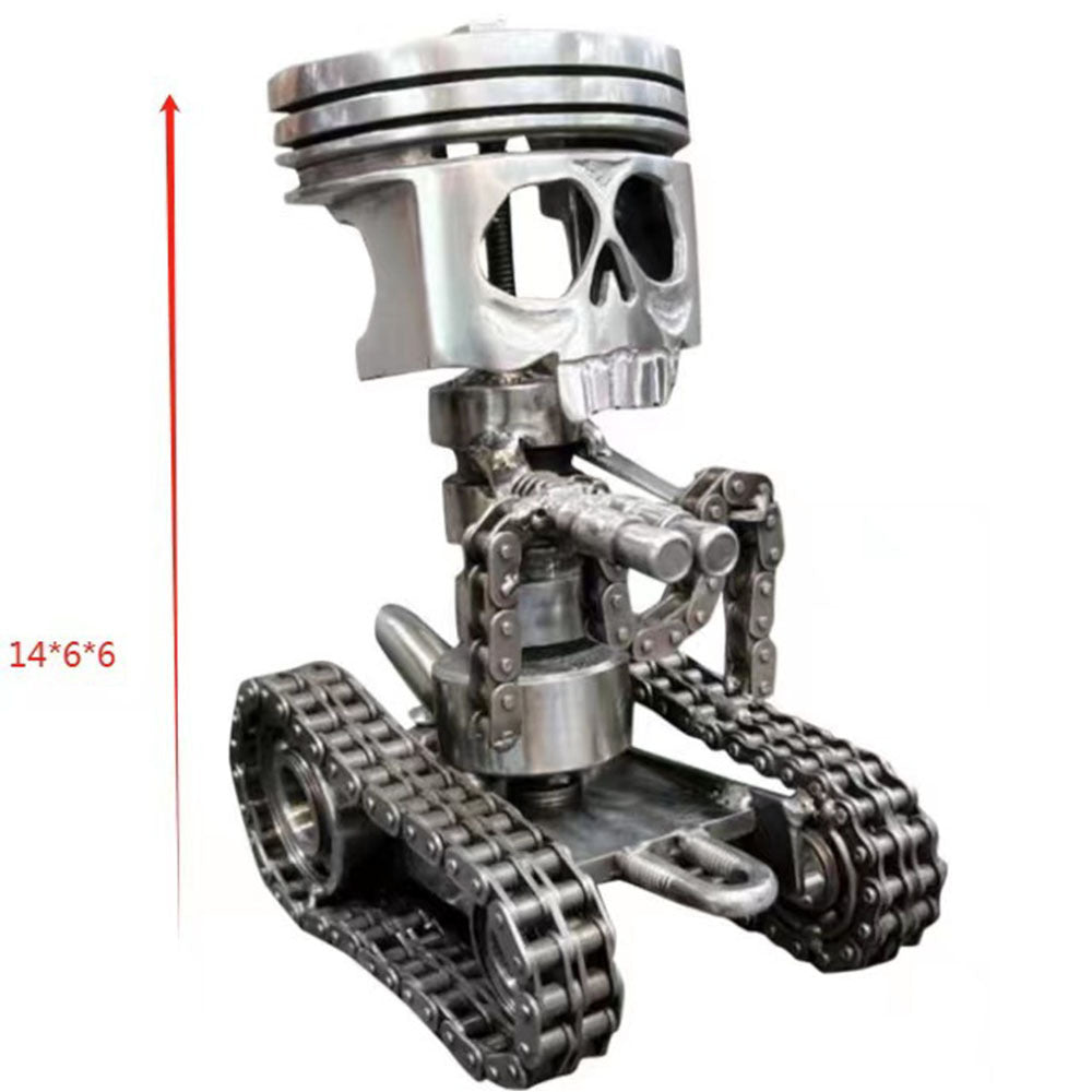 Handmade Piston Skull Face Sculpture