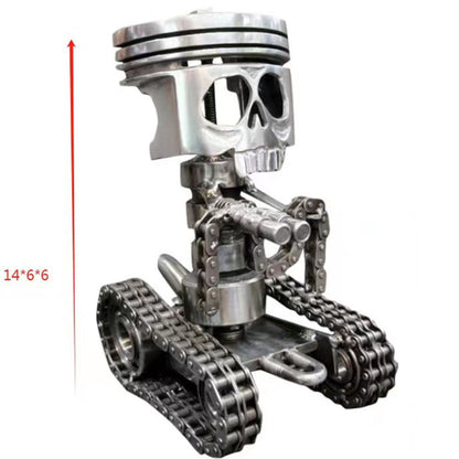 Handmade Piston Skull Face Sculpture