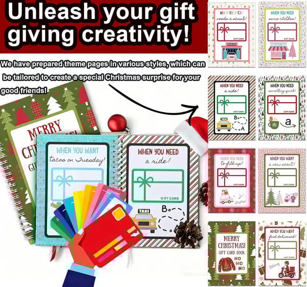 🎁🎅🏼MERRY CHRISTMAS! GIFT CARD BOOK📚Hardcover & Durability Line