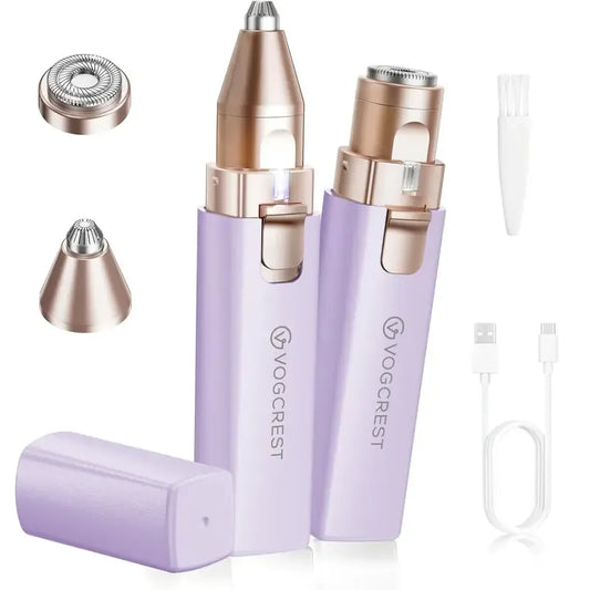 Eyebrow Facial Trimmer: 2 in1 Rechargeable Facial Hair Removal and Eyebrow Electric Shaver - Face Lips Body Painless Facial Razor Daily Comfort - Lefreniy