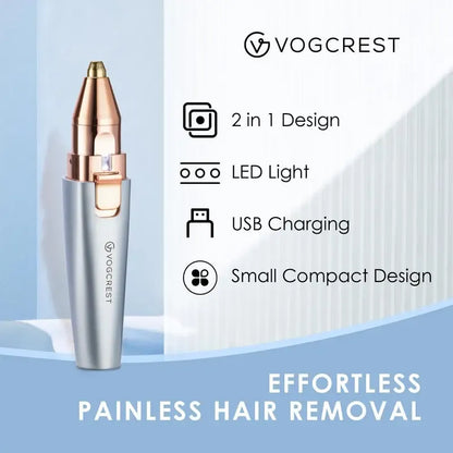 Eyebrow Facial Trimmer: 2 in1 Rechargeable Facial Hair Removal and Eyebrow Electric Shaver - Face Lips Body Painless Facial Razor Daily Comfort - Lefreniy