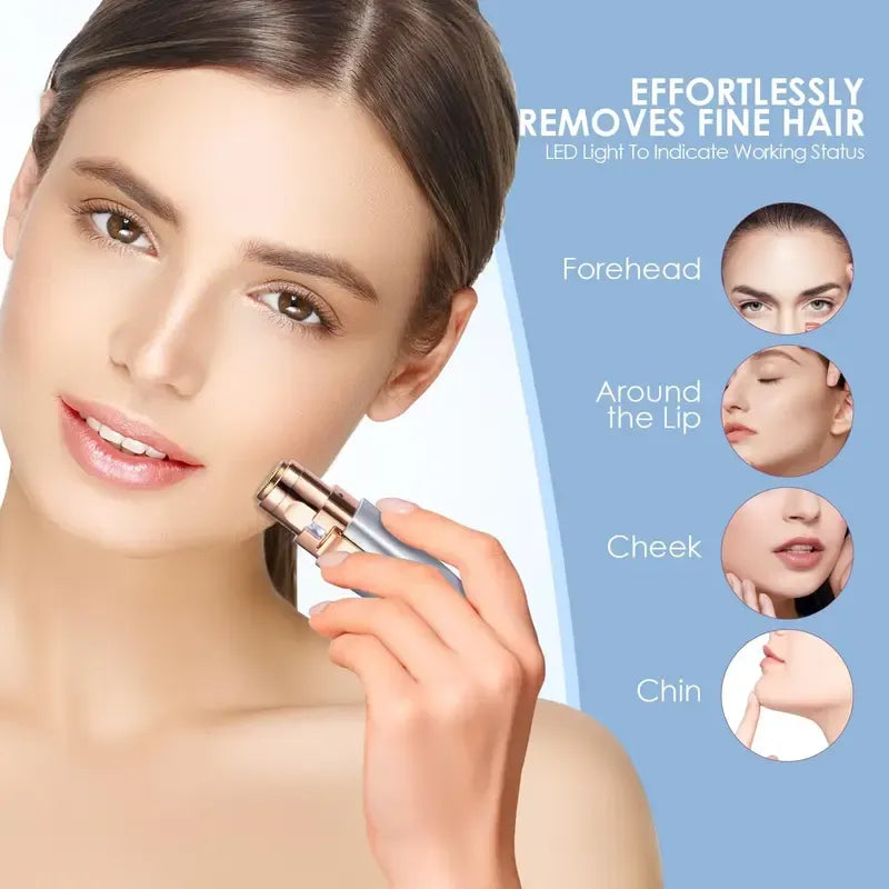 Eyebrow Facial Trimmer: 2 in1 Rechargeable Facial Hair Removal and Eyebrow Electric Shaver - Face Lips Body Painless Facial Razor Daily Comfort - Lefreniy