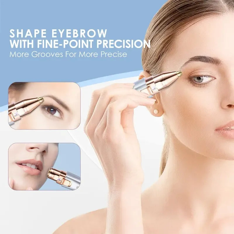 Eyebrow Facial Trimmer: 2 in1 Rechargeable Facial Hair Removal and Eyebrow Electric Shaver - Face Lips Body Painless Facial Razor Daily Comfort - Lefreniy